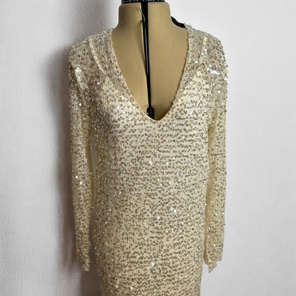 Zara champagne sequence maxi dress - Picture 3 of 16